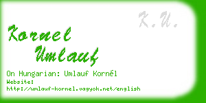 kornel umlauf business card